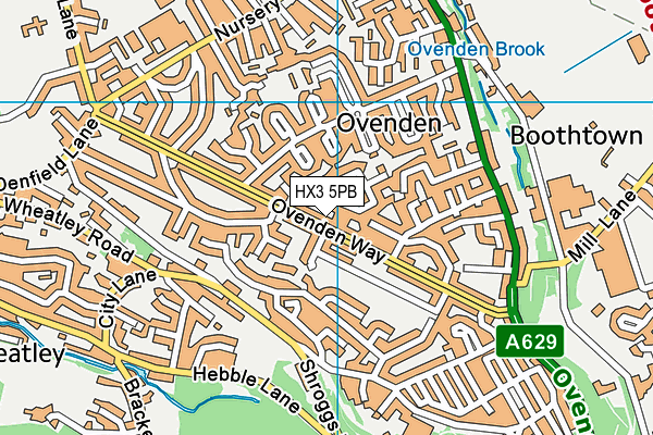 HX3 5PB map - OS VectorMap District (Ordnance Survey) HX3 5PB map - OS VectorMap District (Ordnance Survey)