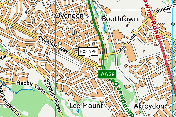 HX3 5PF map - OS VectorMap District (Ordnance Survey) HX3 5PF map - OS VectorMap District (Ordnance Survey)