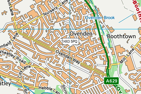 HX3 5PQ map - OS VectorMap District (Ordnance Survey) HX3 5PQ map - OS VectorMap District (Ordnance Survey)