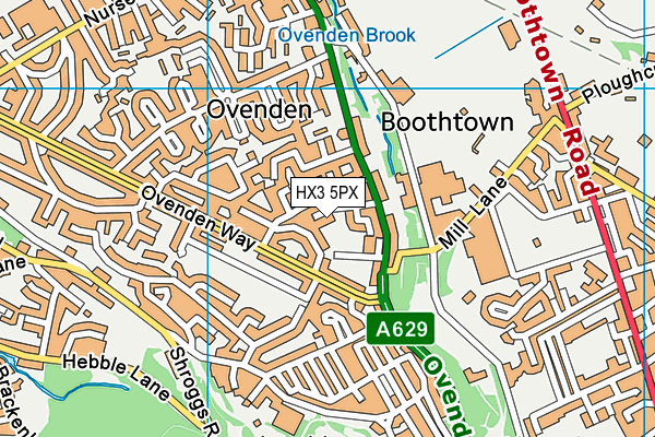 HX3 5PX map - OS VectorMap District (Ordnance Survey) HX3 5PX map - OS VectorMap District (Ordnance Survey)