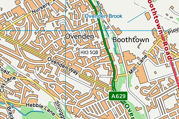 HX3 5QB map - OS VectorMap District (Ordnance Survey) HX3 5QB map - OS VectorMap District (Ordnance Survey)