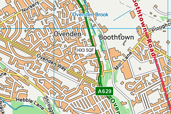 HX3 5QF map - OS VectorMap District (Ordnance Survey) HX3 5QF map - OS VectorMap District (Ordnance Survey)