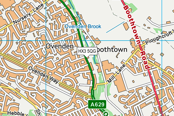 HX3 5QG map - OS VectorMap District (Ordnance Survey)