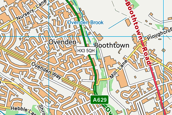 HX3 5QH map - OS VectorMap District (Ordnance Survey) HX3 5QH map - OS VectorMap District (Ordnance Survey)