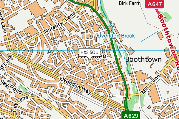 HX3 5QU map - OS VectorMap District (Ordnance Survey) HX3 5QU map - OS VectorMap District (Ordnance Survey)