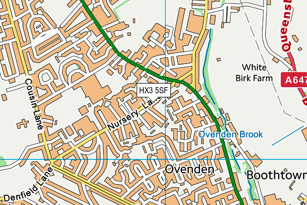 HX3 5SF map - OS VectorMap District (Ordnance Survey) HX3 5SF map - OS VectorMap District (Ordnance Survey)