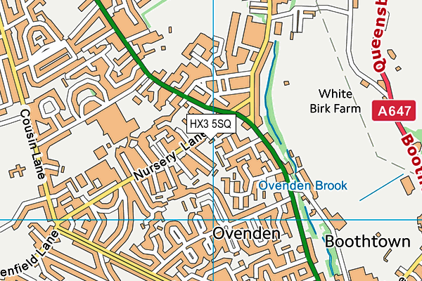 HX3 5SQ map - OS VectorMap District (Ordnance Survey)