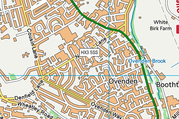 HX3 5SS map - OS VectorMap District (Ordnance Survey) HX3 5SS map - OS VectorMap District (Ordnance Survey)