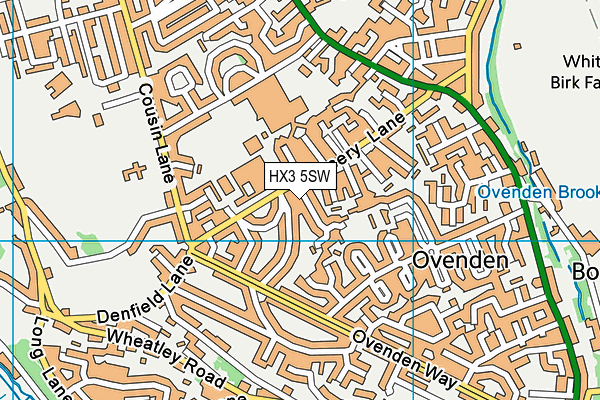 HX3 5SW map - OS VectorMap District (Ordnance Survey) HX3 5SW map - OS VectorMap District (Ordnance Survey)