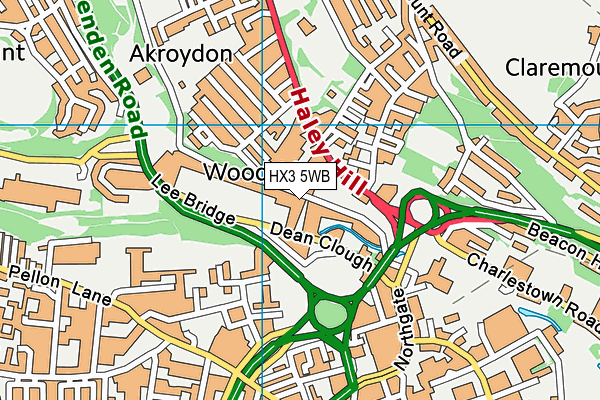 HX3 5WB map - OS VectorMap District (Ordnance Survey) HX3 5WB map - OS VectorMap District (Ordnance Survey)