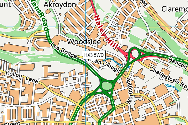 HX3 5WD map - OS VectorMap District (Ordnance Survey) HX3 5WD map - OS VectorMap District (Ordnance Survey)