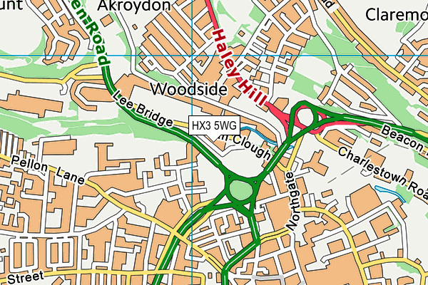 HX3 5WG map - OS VectorMap District (Ordnance Survey) HX3 5WG map - OS VectorMap District (Ordnance Survey)