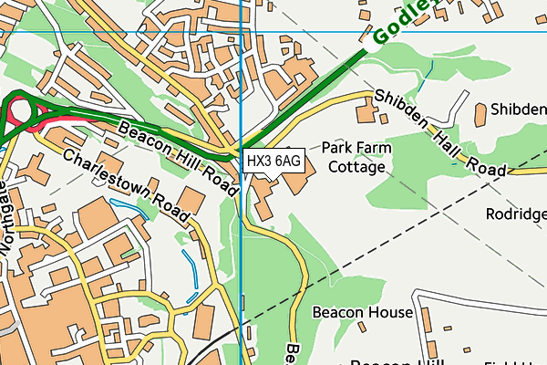 HX3 6AG map - OS VectorMap District (Ordnance Survey) HX3 6AG map - OS VectorMap District (Ordnance Survey)