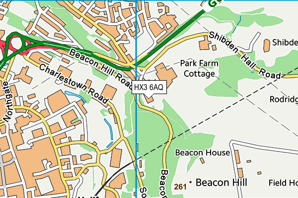 HX3 6AQ map - OS VectorMap District (Ordnance Survey) HX3 6AQ map - OS VectorMap District (Ordnance Survey)