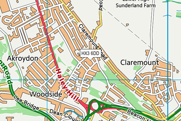 HX3 6DD map - OS VectorMap District (Ordnance Survey) HX3 6DD map - OS VectorMap District (Ordnance Survey)