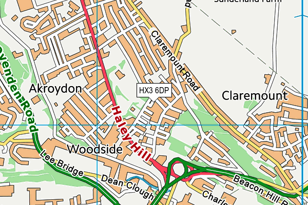 HX3 6DP map - OS VectorMap District (Ordnance Survey) HX3 6DP map - OS VectorMap District (Ordnance Survey)