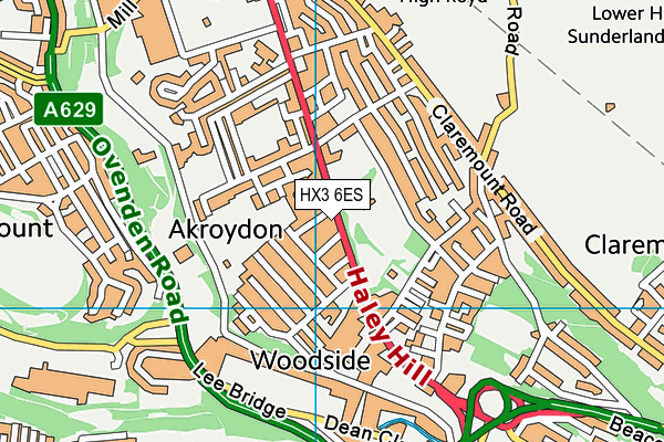 HX3 6ES map - OS VectorMap District (Ordnance Survey) HX3 6ES map - OS VectorMap District (Ordnance Survey)