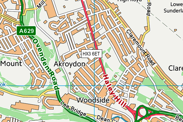 HX3 6ET map - OS VectorMap District (Ordnance Survey) HX3 6ET map - OS VectorMap District (Ordnance Survey)