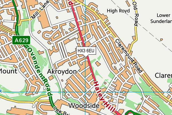 HX3 6EU map - OS VectorMap District (Ordnance Survey) HX3 6EU map - OS VectorMap District (Ordnance Survey)