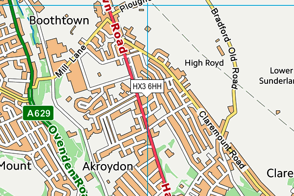 HX3 6HH map - OS VectorMap District (Ordnance Survey)