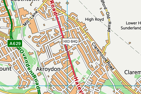 HX3 6HQ map - OS VectorMap District (Ordnance Survey) HX3 6HQ map - OS VectorMap District (Ordnance Survey)