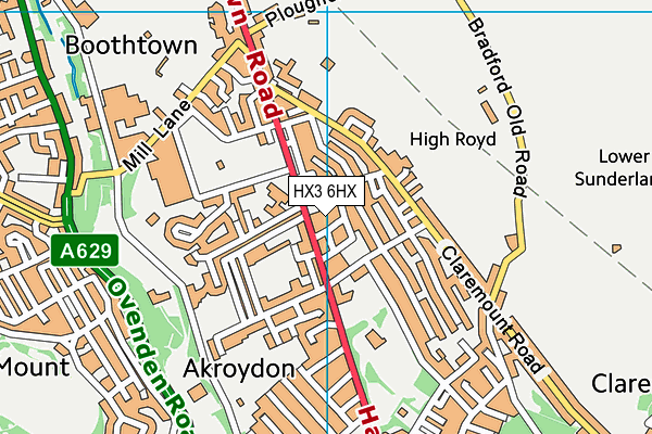HX3 6HX map - OS VectorMap District (Ordnance Survey) HX3 6HX map - OS VectorMap District (Ordnance Survey)