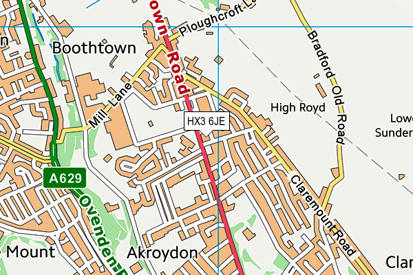 HX3 6JE map - OS VectorMap District (Ordnance Survey) HX3 6JE map - OS VectorMap District (Ordnance Survey)