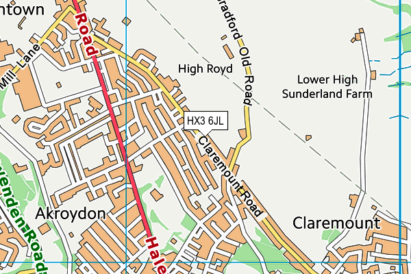HX3 6JL map - OS VectorMap District (Ordnance Survey) HX3 6JL map - OS VectorMap District (Ordnance Survey)