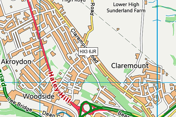 HX3 6JR map - OS VectorMap District (Ordnance Survey) HX3 6JR map - OS VectorMap District (Ordnance Survey)