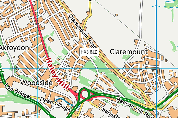 HX3 6JZ map - OS VectorMap District (Ordnance Survey) HX3 6JZ map - OS VectorMap District (Ordnance Survey)
