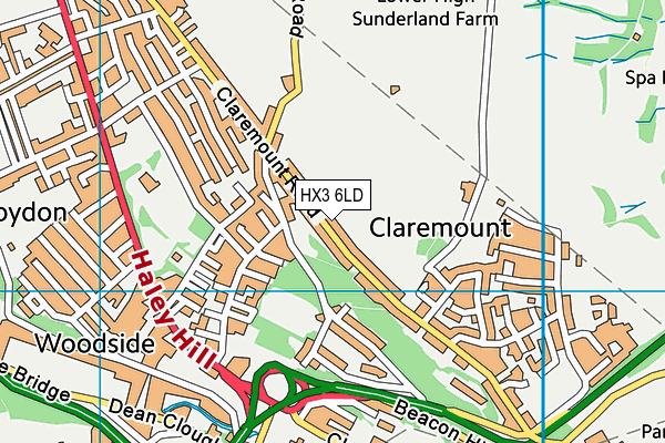 HX3 6LD map - OS VectorMap District (Ordnance Survey) HX3 6LD map - OS VectorMap District (Ordnance Survey)