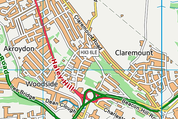 HX3 6LE map - OS VectorMap District (Ordnance Survey) HX3 6LE map - OS VectorMap District (Ordnance Survey)