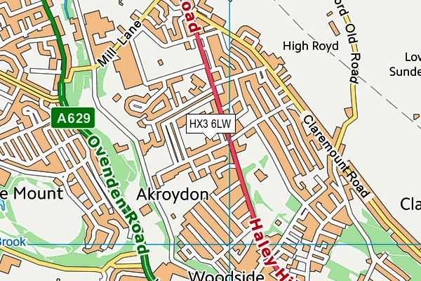 HX3 6LW map - OS VectorMap District (Ordnance Survey) HX3 6LW map - OS VectorMap District (Ordnance Survey)