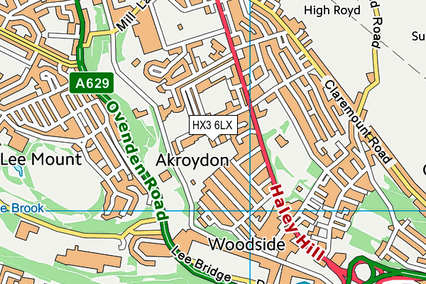 HX3 6LX map - OS VectorMap District (Ordnance Survey) HX3 6LX map - OS VectorMap District (Ordnance Survey)