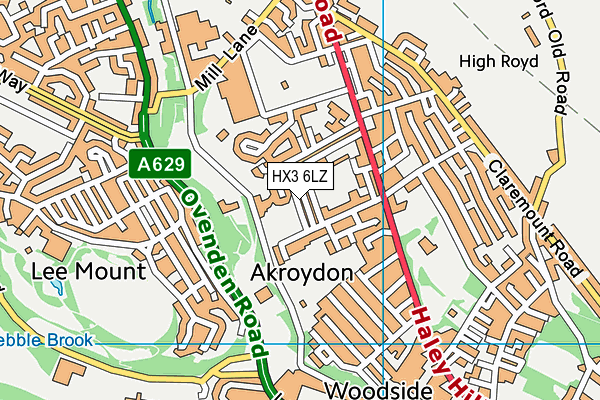 HX3 6LZ map - OS VectorMap District (Ordnance Survey) HX3 6LZ map - OS VectorMap District (Ordnance Survey)