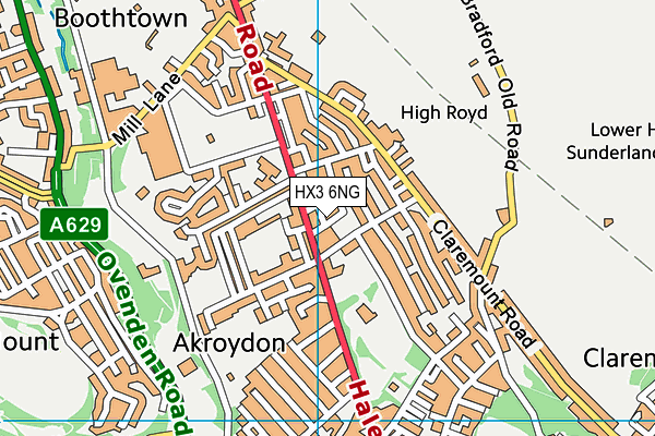 HX3 6NG map - OS VectorMap District (Ordnance Survey) HX3 6NG map - OS VectorMap District (Ordnance Survey)