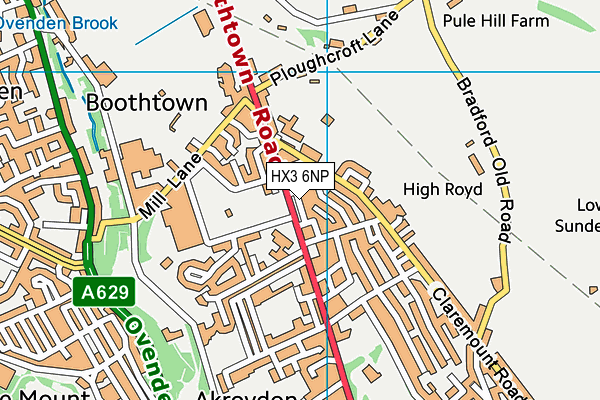 HX3 6NP map - OS VectorMap District (Ordnance Survey) HX3 6NP map - OS VectorMap District (Ordnance Survey)