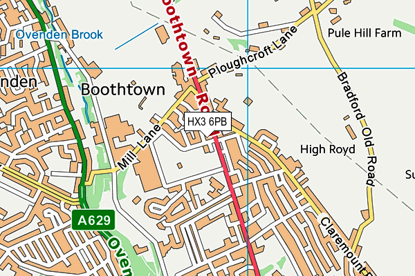 HX3 6PB map - OS VectorMap District (Ordnance Survey) HX3 6PB map - OS VectorMap District (Ordnance Survey)