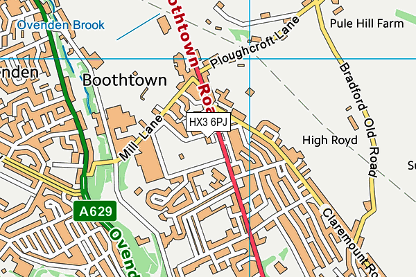 HX3 6PJ map - OS VectorMap District (Ordnance Survey) HX3 6PJ map - OS VectorMap District (Ordnance Survey)