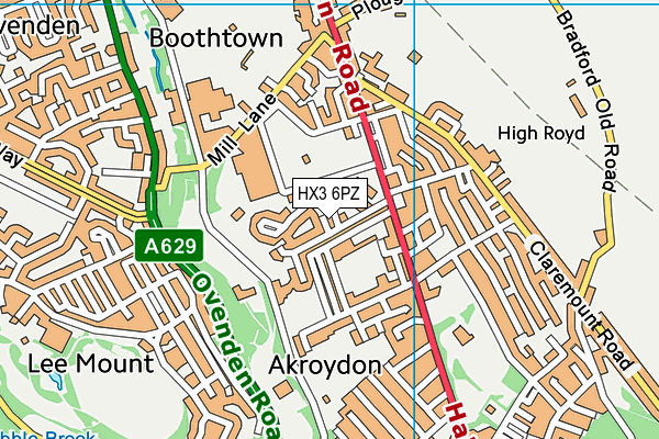 HX3 6PZ map - OS VectorMap District (Ordnance Survey) HX3 6PZ map - OS VectorMap District (Ordnance Survey)