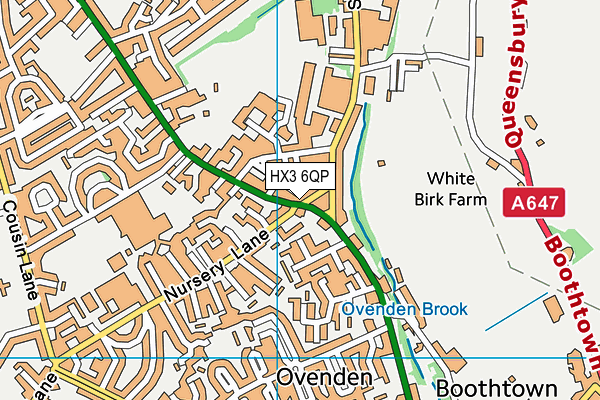 HX3 6QP map - OS VectorMap District (Ordnance Survey)