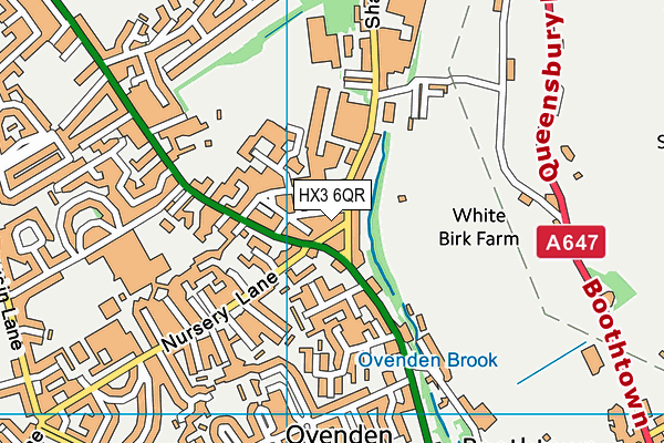 HX3 6QR map - OS VectorMap District (Ordnance Survey)