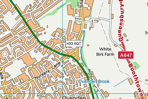 HX3 6QT map - OS VectorMap District (Ordnance Survey)