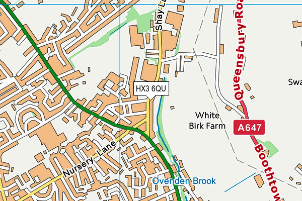 HX3 6QU map - OS VectorMap District (Ordnance Survey) HX3 6QU map - OS VectorMap District (Ordnance Survey)