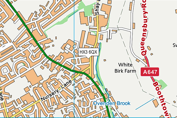 HX3 6QX map - OS VectorMap District (Ordnance Survey)