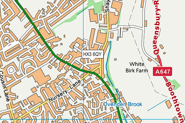 HX3 6QY map - OS VectorMap District (Ordnance Survey)