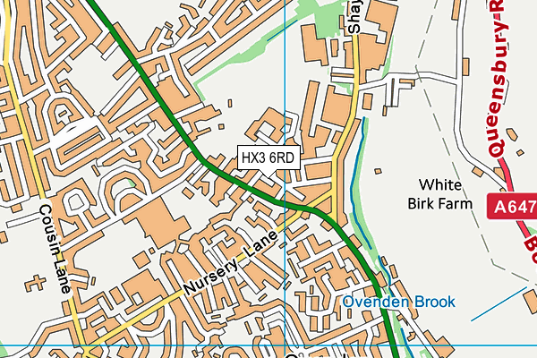 HX3 6RD map - OS VectorMap District (Ordnance Survey)
