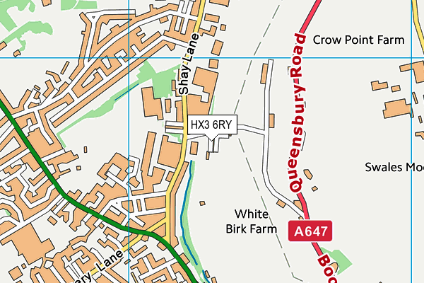 HX3 6RY map - OS VectorMap District (Ordnance Survey)