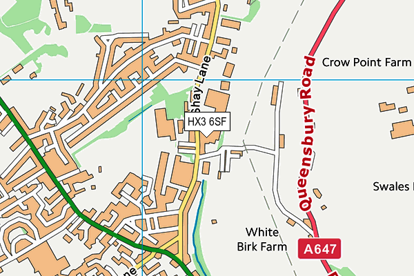 HX3 6SF map - OS VectorMap District (Ordnance Survey)