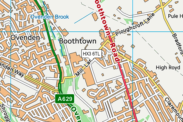 HX3 6TL map - OS VectorMap District (Ordnance Survey) HX3 6TL map - OS VectorMap District (Ordnance Survey)